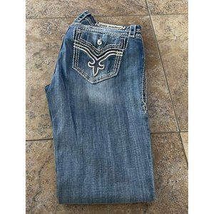 Rock Revival Donna Boot Blue Jeans Womens Size 34x31.5